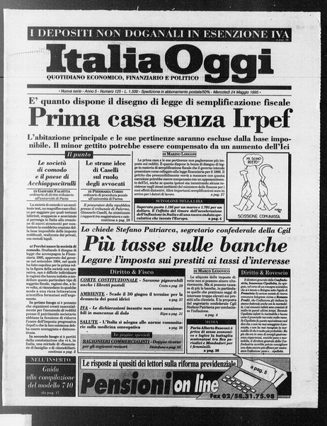 Italia oggi : quotidiano di economia finanza e politica